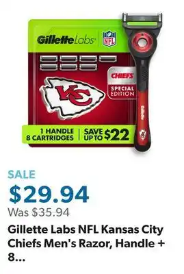 Sam's Club Gillette Labs NFL Kansas City Chiefs Men's Razor, Handle + 8 Cartridges offer