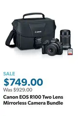 Sam's Club Canon EOS R100 Two Lens Mirrorless Camera Bundle offer