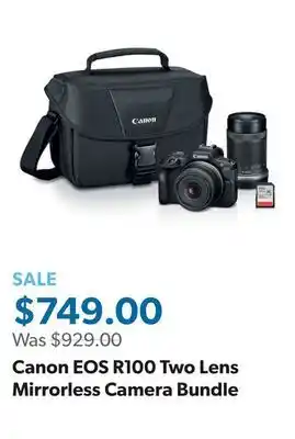 Sam's Club Canon EOS R100 Two Lens Mirrorless Camera Bundle offer