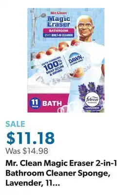 Sam's Club Mr. Clean Magic Eraser 2-in-1 Bathroom Cleaner Sponge, Lavender, 11 ct offer