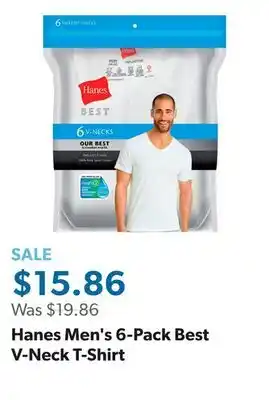 Sam's Club Hanes Men's 6-Pack Best V-Neck T-Shirt offer