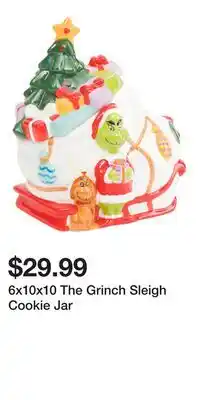 TJ Maxx 6x10x10 The Grinch Sleigh Cookie Jar offer