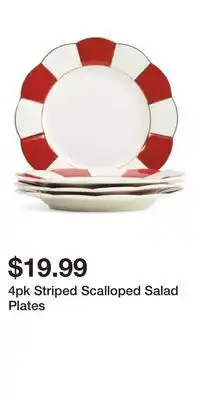 TJ Maxx 4pk Striped Scalloped Salad Plates offer