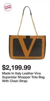 TJ Maxx Made In Italy Leather Viva Superstar Shopper Tote Bag With Chain Strap offer