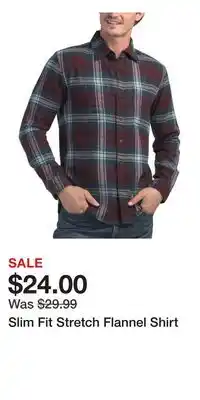 TJ Maxx Slim Fit Stretch Flannel Shirt offer