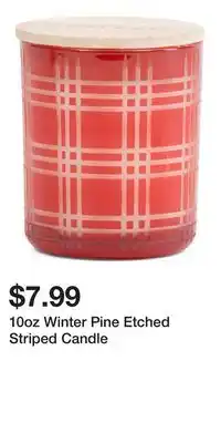 TJ Maxx 10oz Winter Pine Etched Striped Candle offer