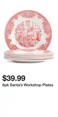 TJ Maxx 6pk Santa's Workshop Plates offer