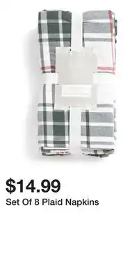 TJ Maxx Set Of 8 Plaid Napkins offer