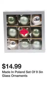 TJ Maxx Made In Poland Set Of 9 3in Glass Ornaments offer