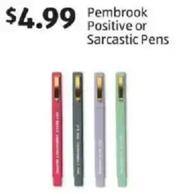 Aldi Pembrook Positive or Sarcastic Pens offer