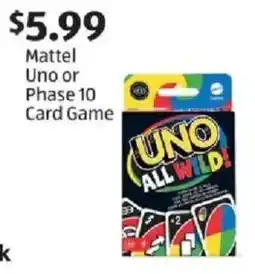 Aldi Mattel Uno or Phase 10 Card Game offer