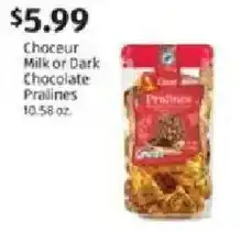 Aldi Choceur Milk or Dark Chocolate Pralines offer
