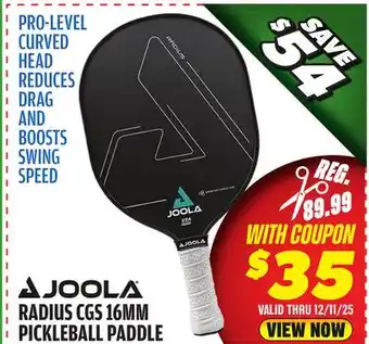 Big 5 Joola Radius CGS 16MM Pickleball Paddle offer