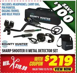 Big 5 Bounty Hunter Sharp Shooter II Metal Detector Combo offer