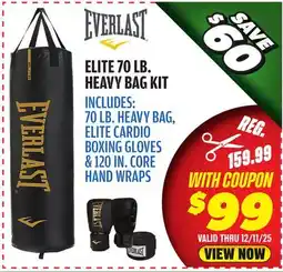 Big 5 Everlast Elite 70 lb. Heavy Bag Kit offer