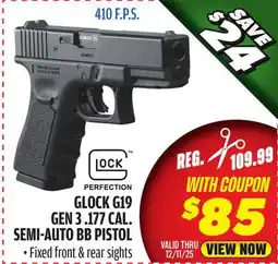 Big 5 Umarex Glock G19 Gen 3 .177 Caliber Semi-Auto BB Pistol offer