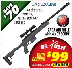 Big 5 Hatsan Zada Air Rifle with 4x32 Scope offer