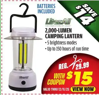 Big 5 LitezAll 2000 Lumen Camping Lantern offer