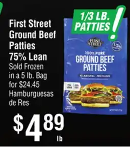 Smart & Final First Street Ground Beef Patties 75% Lean offer