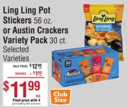 Smart & Final Ling Ling Pot Stickers 56 oz. or Austin Crackers Variety Pack 30 ct offer