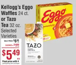 Smart & Final Kellogg's Eggo Waffles 24 ct. or Tazo Tea 32 oz offer