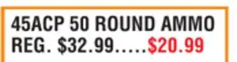 Dunham's Sports 45ACP 50 ROUND AMMO offer