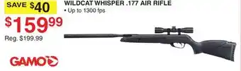 Dunham's Sports WILDCAT WHISPER .177 AIR RIFLE offer