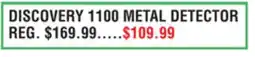Dunham's Sports DISCOVERY 1100 METAL DETECTOR offer