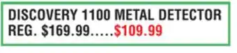 Dunham's Sports DISCOVERY 1100 METAL DETECTOR offer