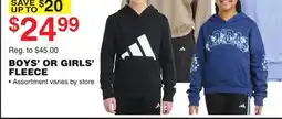 Dunham's Sports ADIDAS BOYS' OR GIRLS' FLEECE offer