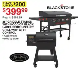 Dunham's Sports 36 GRIDDLE STATION WITH HOOD OR BLACK LABEL SERIES PELLET GRILL WITH WI-FI CONTROL offer