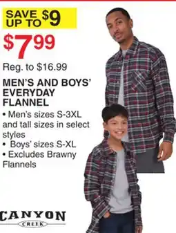 Dunham's Sports CANYON CREEK MEN'S AND BOYS' EVERYDAY FLANNEL offer