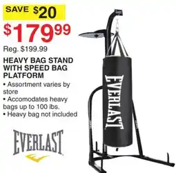 Dunham's Sports HEAVY BAG STAND WITH SPEED BAG PLATFORM offer