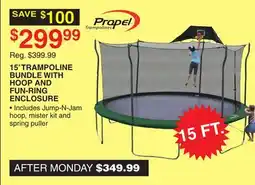 Dunham's Sports 15' TRAMPOLINE BUNDLE WITH HOOP AND FUN-RING ENCLOSURE offer