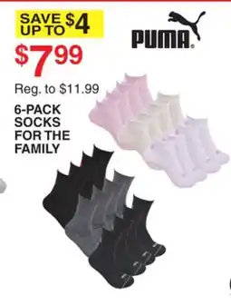 Dunham's Sports 6-PACK SOCKS FOR THE FAMILY offer