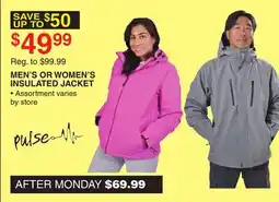 Dunham's Sports MEN'S OR WOMEN'S INSULATED JACKET offer