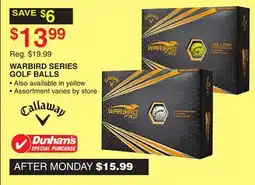 Dunham's Sports WARBIRD SERIES GOLF BALLS offer