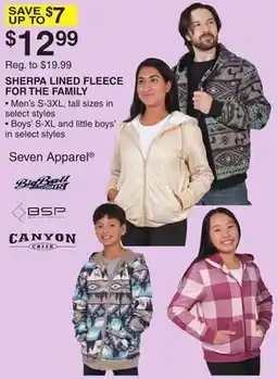 Dunham's Sports SHERPA LINED FLEECE FOR THE FAMILY offer