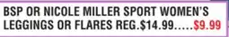 Dunham's Sports BSP OR NICOLE MILLER SPORT WOMEN'S LEGGINGS OR FLARES offer