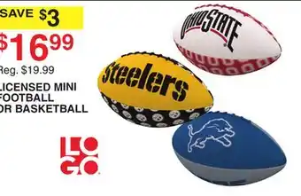 Dunham's Sports LICENSED MINI FOOTBALL OR BASKETBALL offer