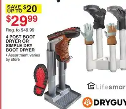 Dunham's Sports 4 POST BOOT DRYER OR SIMPLE DRY BOOT DRYER offer