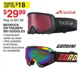 Dunham's Sports BEDROCK OR TRIUMPH SKI GOGGLES offer