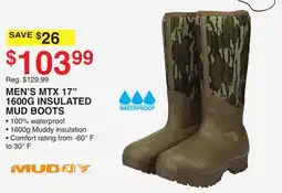Dunham's Sports MEN'S MTX 17 1600G INSULATED MUD BOOTS offer