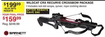 Dunham's Sports WILDCAT CRX RECURVE CROSSBOW PACKAGE offer