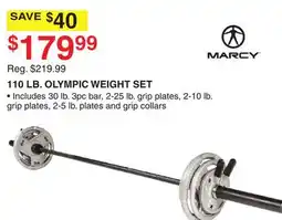 Dunham's Sports 110 LB. OLYMPIC WEIGHT SET offer