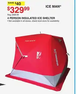 Dunham's Sports 4 PERSON INSULATED ICE SHELTER offer