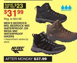 Dunham's Sports MEN'S BEDROCK MID, BEDROCK MID WATERPROOF, OR MESA MID WATERPROOF HIKERS offer