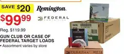 Dunham's Sports GUN CLUB OR CASE OF FEDERAL TARGET LOADS offer