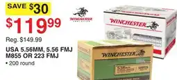 Dunham's Sports WINCHESTER USA 5.56MM, 5.56 FMJ M855 OR 223 FMJ offer