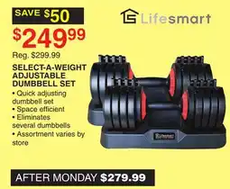 Dunham's Sports SELECT-A-WEIGHT ADJUSTABLE DUMBBELL SET offer